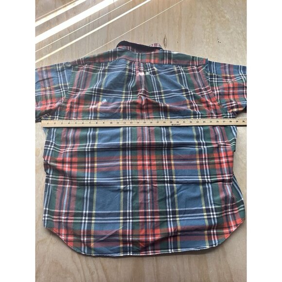 Ralph Lauren Big Shirt Men XL Red Green Plaid Short Sleeve Button Down Cotton - Picture 6 of 6